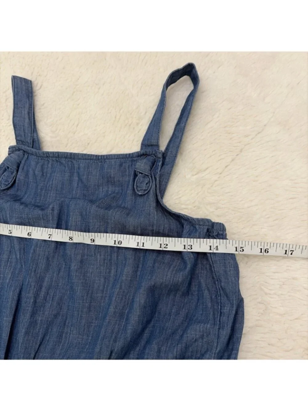 Old Navy Girls Blue Chambray Sleeveless Romper XL 14 Boho